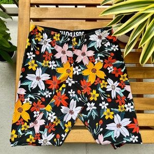 Nike Floral Workout Leggings with ‘Just Do It’ Waistband